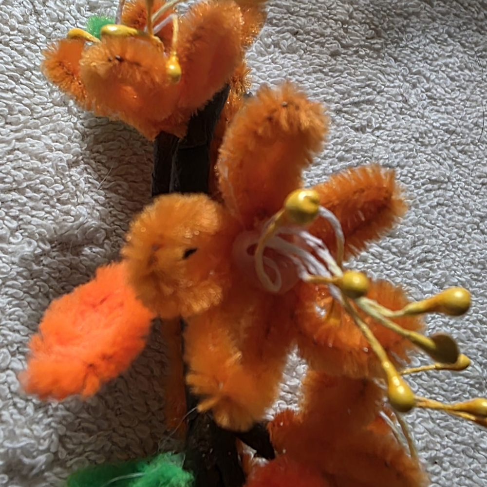 Vibrant Orange Floral Hair Accessory